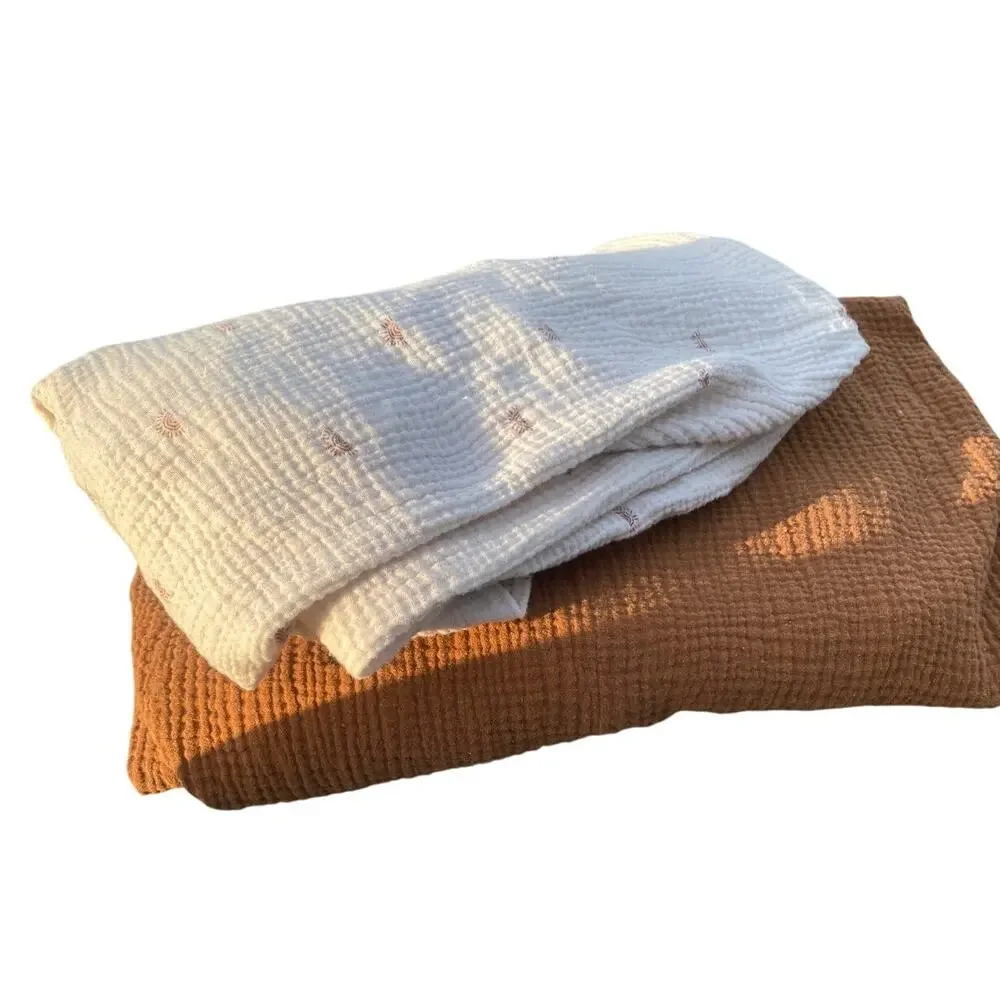 Set of 2 gender neutral Blissful Diary Muslin Cotton Crib Sheets